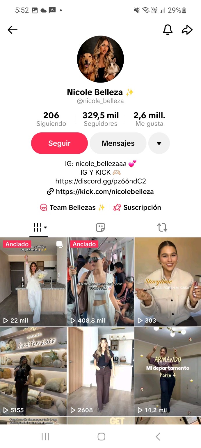Perfil de TikTok de Nicole Belleza